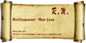 Rothauser Marina névjegykártya